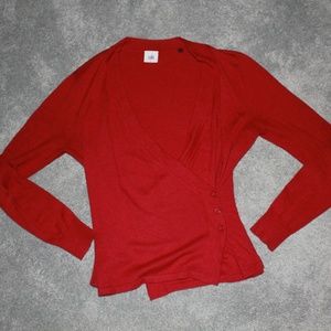 Cabi Sz S Button Pullover Sweater Red Long Sleeve